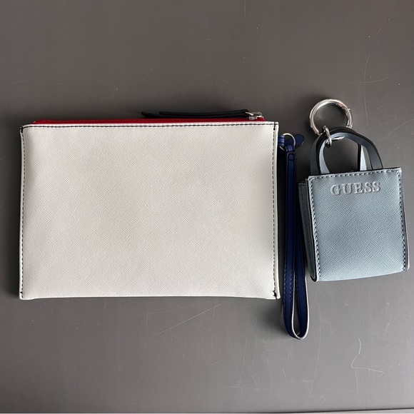 GUESS White Wristlet with Keychain - Picture 3 of 7